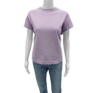 Toast Women Purple Cotton Basic Jersey T-Shirt Crew Neck Sleeveless Size L